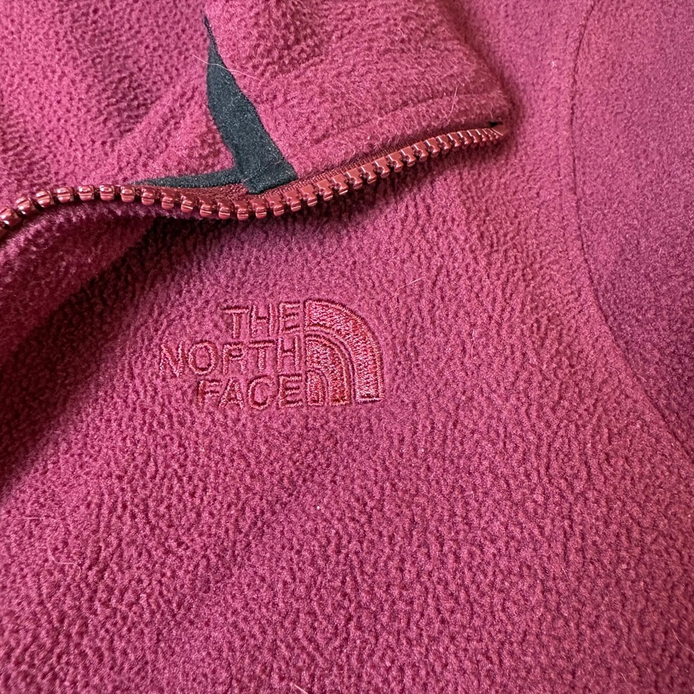The North Face Womens Fleece Jacket Burgundy Full Zip Size M Regular
